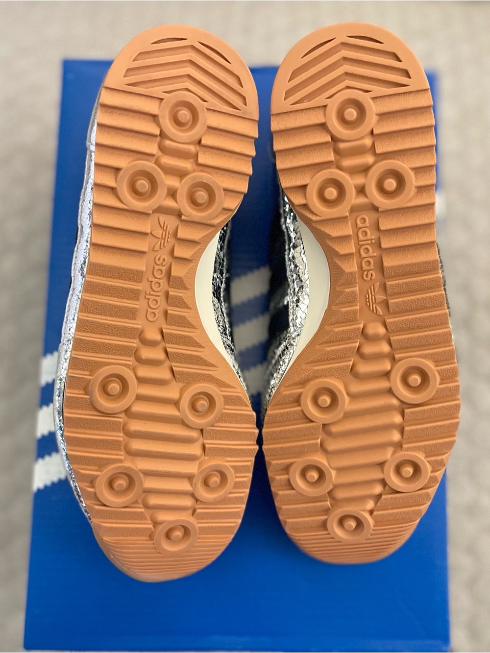 Size 5.5 - Adidas SL 72 OG W Silver Metallic Collegiate Navy JH8654 Women's New - Picture 7 of 10